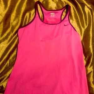 Nike woman’s XL pink racer back tank w/ bra
